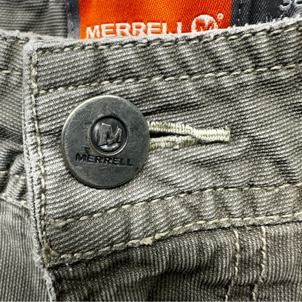 Merrell Mens 38S Grey Hiking Pants Outdoor Utility Cargo Articulated Knee Trail - Picture 2 of 13